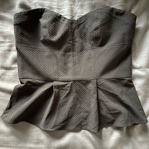 Black strapless corset like Express top.